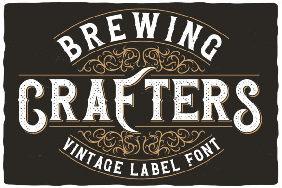 Brewing Crafters: Bold Vintage Display Font for Web Design